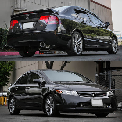 J2 - Cat Back Exhaust System - W/ 4.5 Rolled Muffler Tip - Stainless Steel - Civic SI FA5 J2 - 4