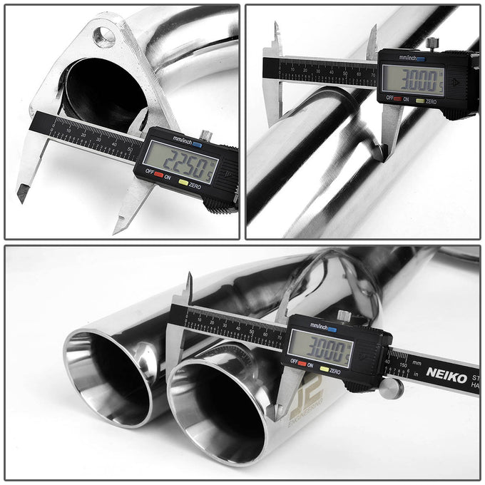 J2 - Cat Back Exhaust System - W/ Dual Muffler Tips - Stainless Steel - 92-99 E36 BMW 3-Series / M3 J2 - 5