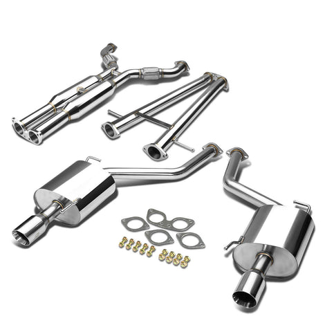 J2 - Cat Back Exhaust System - W/ Dual Muffler Tips - Stainless Steel - Infiniti G37 / V36 4Dr J2 - 1