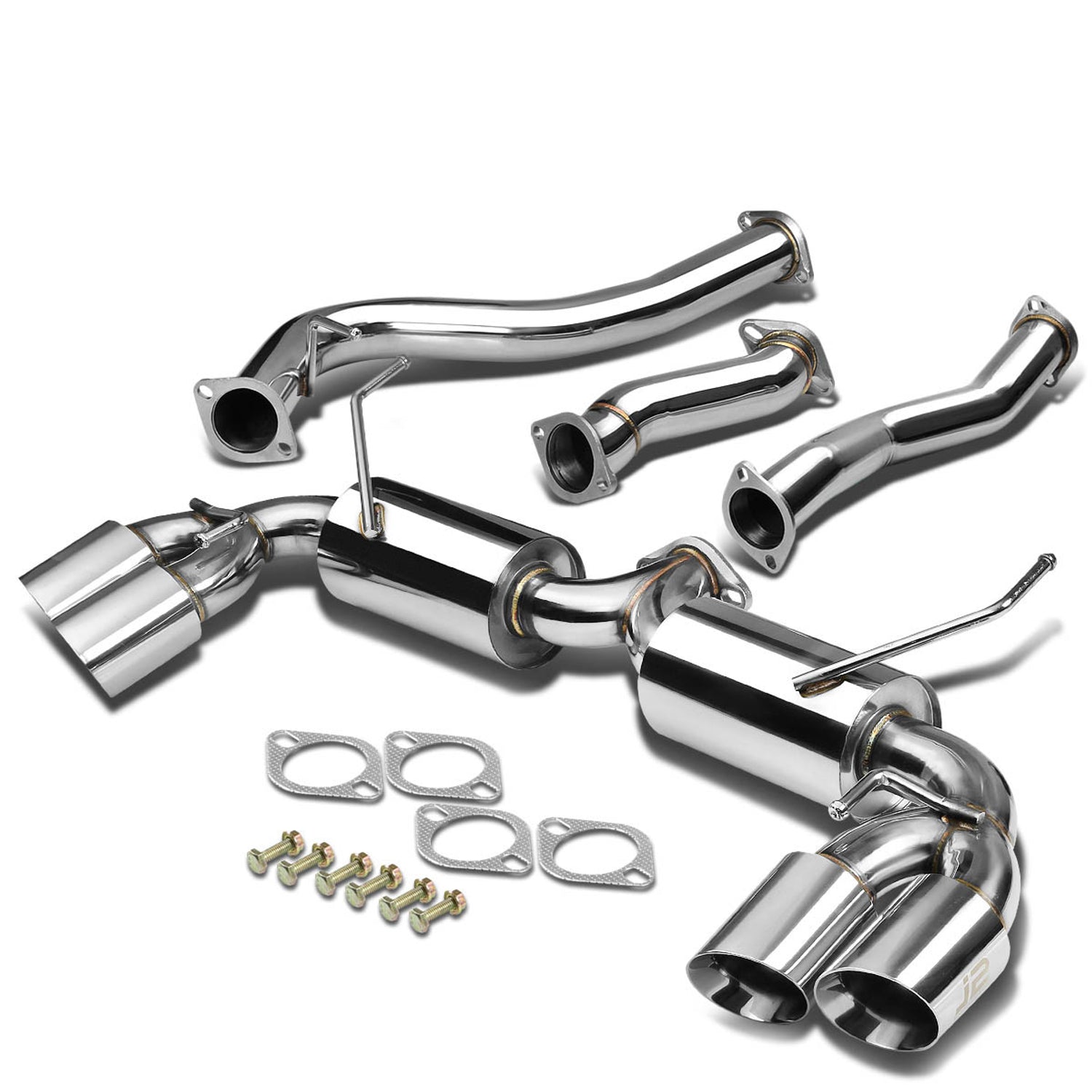J2 - Cat Back Exhaust System - W/ 3.5 Muffler Tip - Stainless Steel - WRX / STI GP J2 - 1