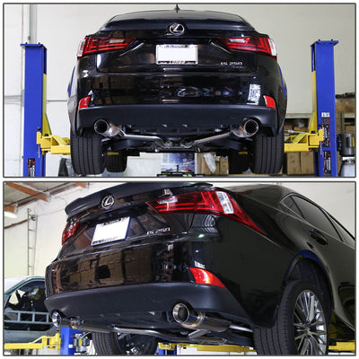 J2 - Cat Back Exhaust System - W/ 4 Dual Diagonal Muffler Tips - Stainless Steel - 14-15 Lexus IS250 / IS350 J2 - 5