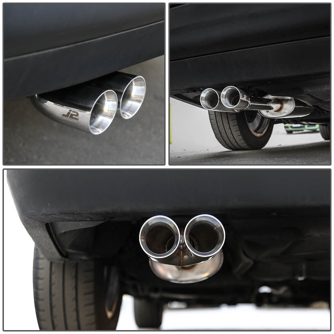 J2 - Cat Back Exhaust System - W/ Dual Diagonal Muffler Tips - Stainless Steel - 93-99 VW Jetta 1.8 / 2.0 / 2.8 VR6 J2 - 5