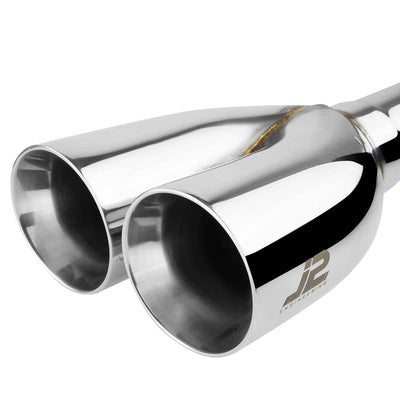 J2 - Cat Back Exhaust System - W/ Dual Diagonal Muffler Tips - Stainless Steel - 93-99 VW Jetta 1.8 / 2.0 / 2.8 VR6 J2 - 2