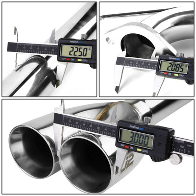 J2 - Cat Back Exhaust System - W/ Dual Diagonal Muffler Tips - Stainless Steel - 93-99 VW Jetta 1.8 / 2.0 / 2.8 VR6 J2 - 4