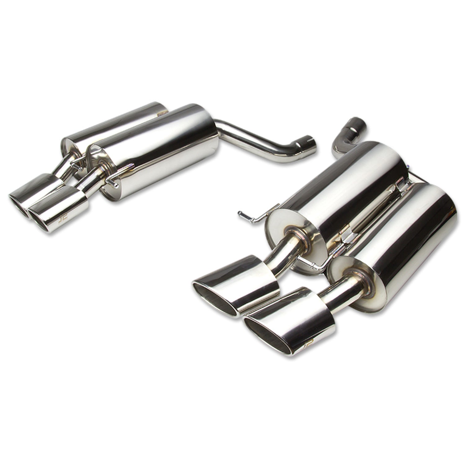 J2 - Axle Back Exhaust System - 4.5 Quad Muffler Tips - 2.5 OD Inlet - 2.5OD Main piping - Stainless Steel - 06-10 BMW E60 M5 - 1