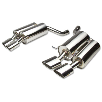 J2 - Axle Back Exhaust System - 4.5 Quad Muffler Tips - 2.5 OD Inlet - 2.5OD Main piping - Stainless Steel - 06-10 BMW E60 M5 - 1
