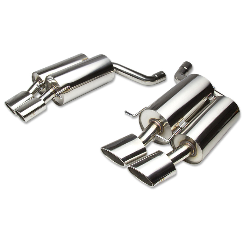 J2 - Axle Back Exhaust System - 4.5 Quad Muffler Tips - 2.5 OD Inlet - 2.5OD Main piping - Stainless Steel - 06-10 BMW E60 M5 - 1