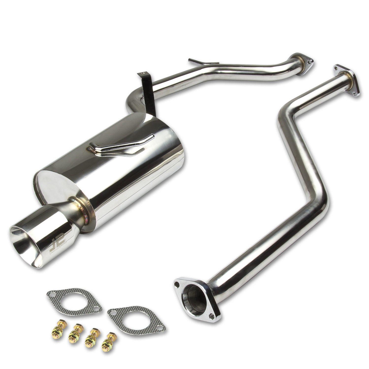 J2 - Cat Back Exhaust System - W/ 4 Rolled Muffler Tip - Stainless Steel - 11-14 Lexus CT200h J2 - 1