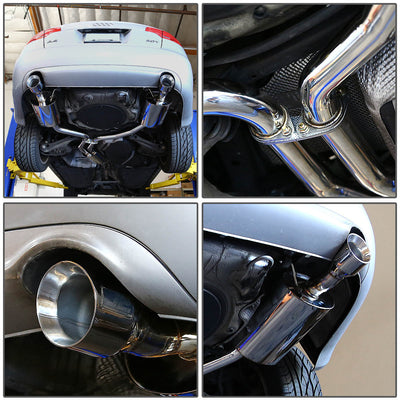 J2 - Cat Back Exhaust System - W/ 4 Dual Muffler Tips - Stainless Steel - 03-08 Audi A4 1.8T / 2.0T J2 - 5