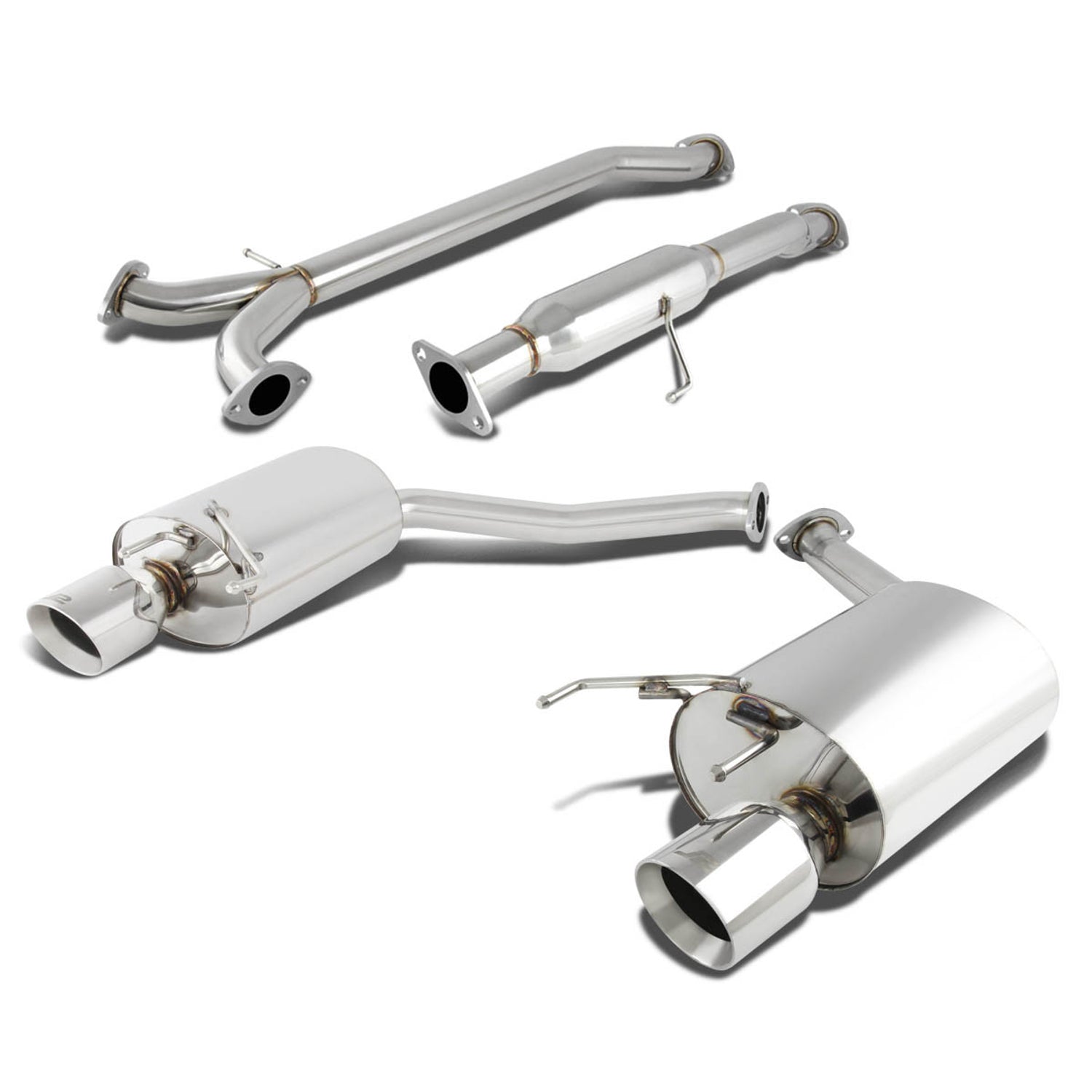 J2 - Cat Back Exhaust System - W/ 4 Muffler Tip - Stainless Steel - 12-14 Camry V6 J2 - 1