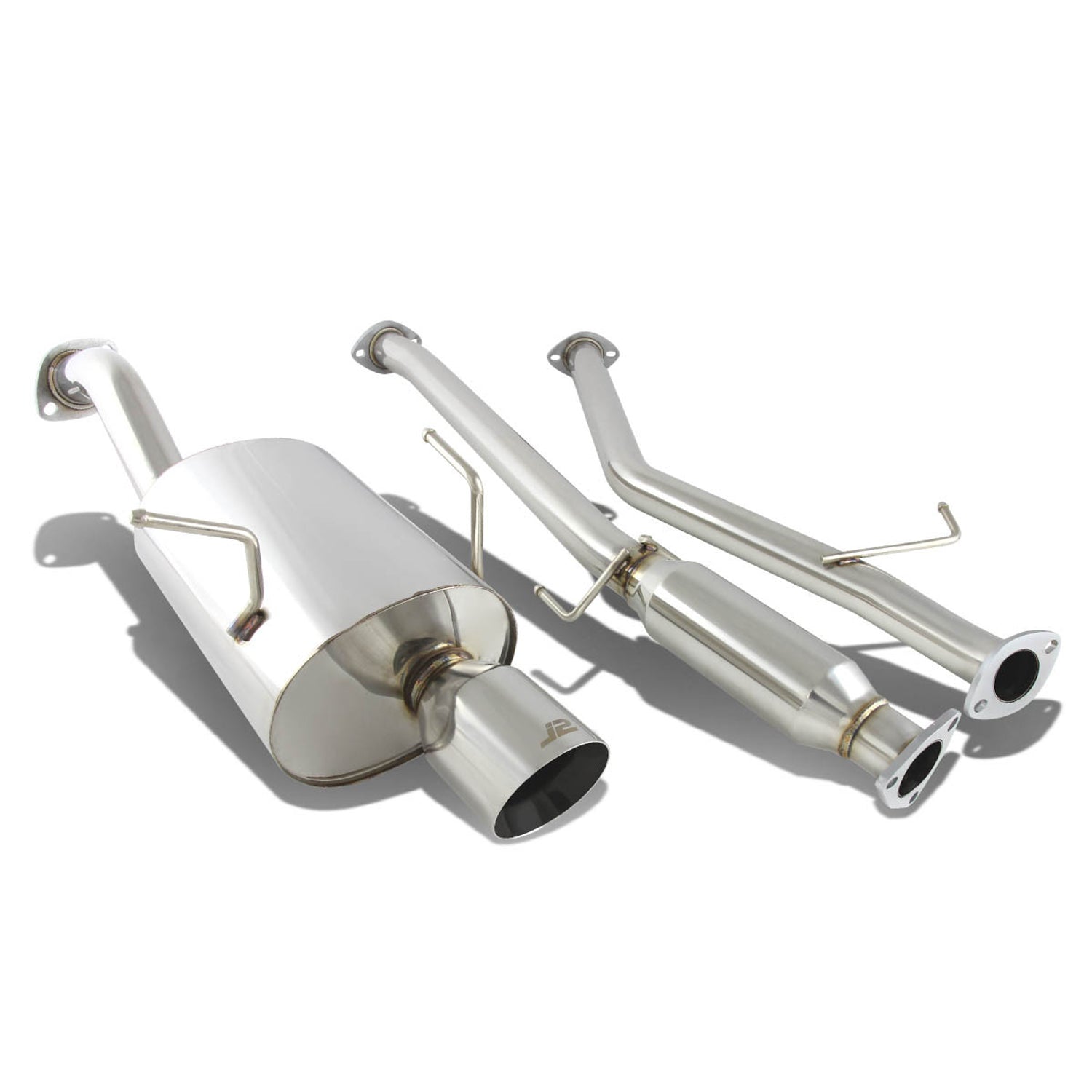 J2 - Cat Back Exhaust System - W/ 4 Rolled Muffler Tip - Stainless Steel - 07-11 CRV K24Z J2 - 1