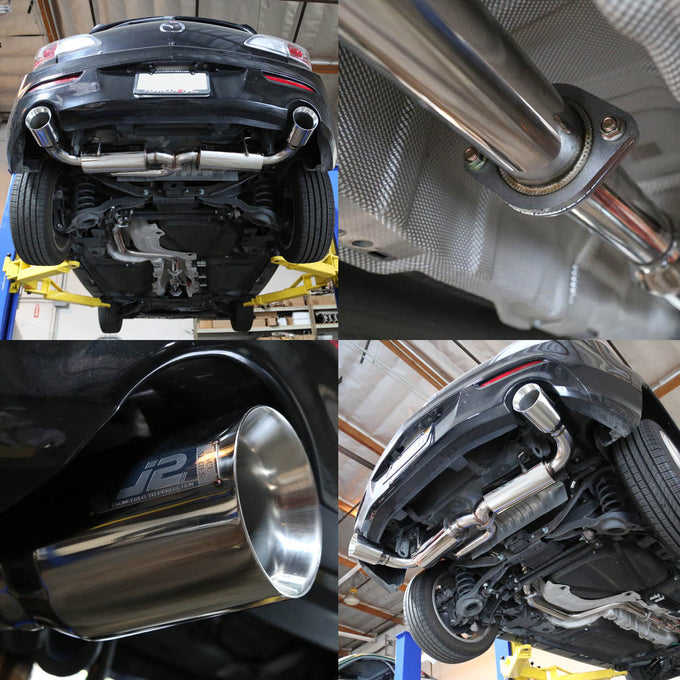 J2 - Cat Back Exhaust System - W/ 4.5 Dual Muffler Tips - Stainless Steel - 04-09 Mazda3 5Dr 2.3L J2 - 5