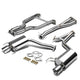 J2 - Axle Back Exhaust System - 4 Muffler Tip - 2.25 OD Inlet - Stainless Steel - 06+ IS250 XE20 - 1