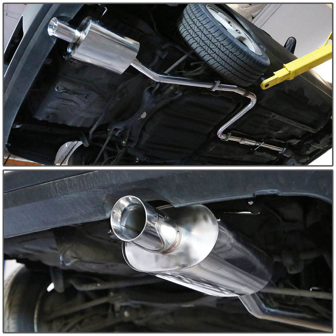J2 - Cat Back Exhaust System - W/ 3.5 Diagonal Muffler Tip - Stainless Steel - 97-01 Honda Prelude H22A4 BB6 J2 - 7