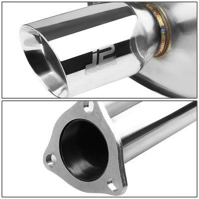 J2 - Cat Back Exhaust System - W/ 3.5 Diagonal Muffler Tip - Stainless Steel - 97-01 Honda Prelude H22A4 BB6 J2 - 2