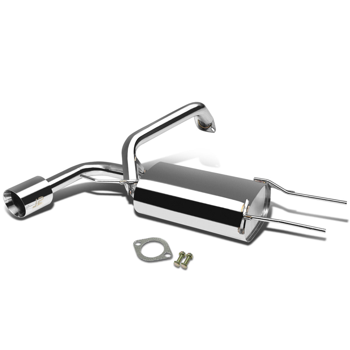 J2 - Axle Back Exhaust System - 4.5 Muffler Tip - 2.25 OD Inlet - 2.25OD Main piping - Stainless Steel - 10-13 Mazda 3 2.0L - 1