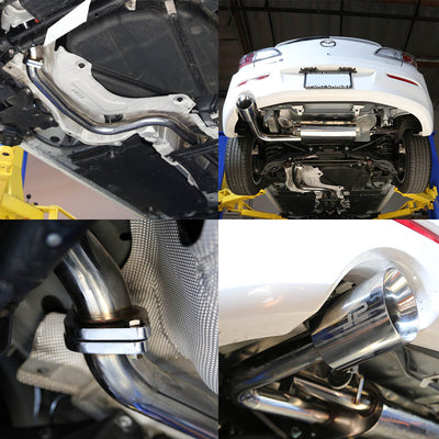 J2 - Cat Back Exhaust System - W/ 4.25 Muffler Tip - Stainless Steel - Mazda 3 BM 5Dr HB J2 - 6