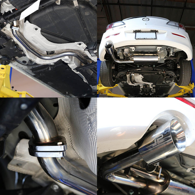J2 - Cat Back Exhaust System - W/ 4.25 Muffler Tip - Stainless Steel - Mazda 3 BM 5Dr HB J2 - 6
