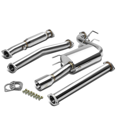 J2 - Cat Back Exhaust System - W/ 3.5 Rolled Muffler Tip - Stainless Steel - 93-97 Toyota Corolla E100 4A / 7A-Fe J2 - 1