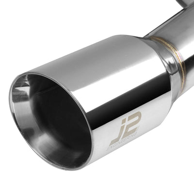 J2 - Cat Back Exhaust System - W/ 3.5 Rolled Muffler Tip - Stainless Steel - 93-97 Toyota Corolla E100 4A / 7A-Fe J2 - 2