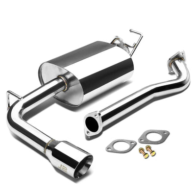 J2 - Cat Back Exhaust System - W/ 3.5 Diagonal Muffler Tip - Stainless Steel - 03-08 Matrix E130 1.8 J2 - 1