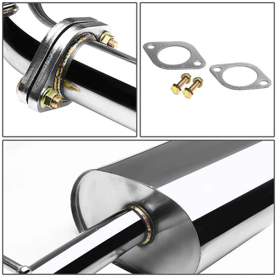 J2 - Cat Back Exhaust System - W/ 3.5 Diagonal Muffler Tip - Stainless Steel - 03-08 Matrix E130 1.8 J2 - 4