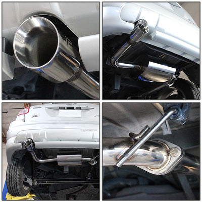 J2 - Cat Back Exhaust System - W/ 3.5 Diagonal Muffler Tip - Stainless Steel - 03-08 Matrix E130 1.8 J2 - 7