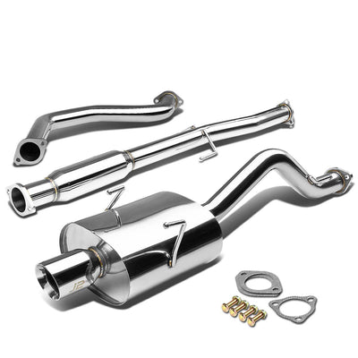J2 - Cat Back Exhaust System - W/ 3.5 Diagonal Muffler Tip - Stainless Steel - 94-01 GSR / Type-R DB DC J2 - 1