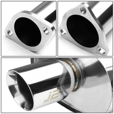 J2 - Cat Back Exhaust System - W/ 3.5 Diagonal Muffler Tip - Stainless Steel - 94-01 GSR / Type-R DB DC J2 - 2