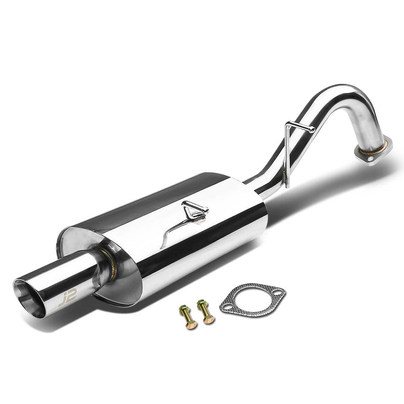 J2 - Cat Back Exhaust System - W/ 3 Diagonal Muffler Tip - Stainless Steel - 08-14 Scion XD XP 110 J2 - 1