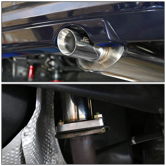 J2 - Cat Back Exhaust System - W/ 3 Diagonal Muffler Tip - Stainless Steel - 08-14 Scion XD XP 110 J2 - 6