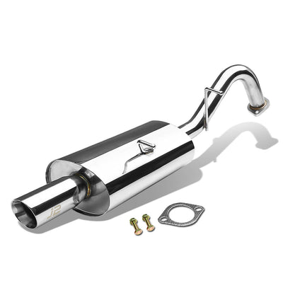 J2 - Cat Back Exhaust System - W/ 3 Diagonal Muffler Tip - Stainless Steel - 08-14 Scion XD XP 110 J2 - 3