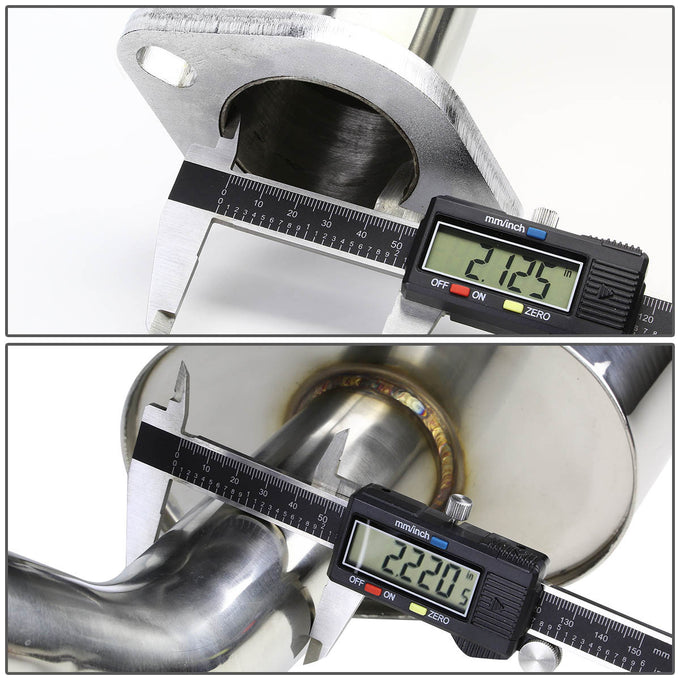 J2 - Cat Back Exhaust System - W/ 3 Diagonal Muffler Tip - Stainless Steel - 08-14 Scion XD XP 110 J2 - 4