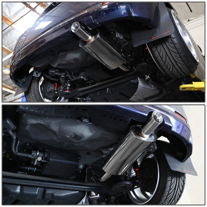 J2 - Cat Back Exhaust System - W/ 3 Diagonal Muffler Tip - Stainless Steel - 08-14 Scion XD XP 110 J2 - 5