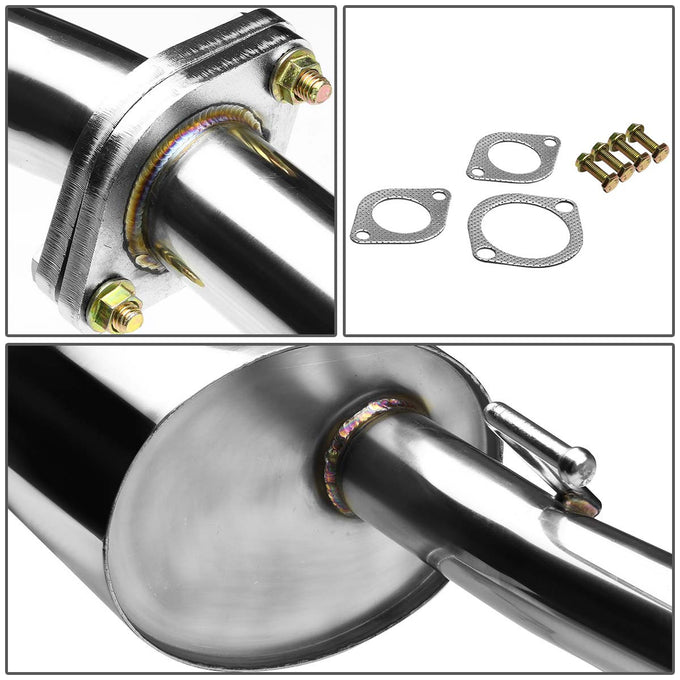 J2 - Cat Back Exhaust System - W/ 3 Diagonal Muffler Tip - Stainless Steel - 12-17 Nissan Versa Sedan - 4