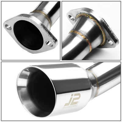 J2 - Cat Back Exhaust System - W/ 3.5 Diagonal Muffler Tip - Stainless Steel - 09-14 Cube Z12 Mr18 J2 - 2