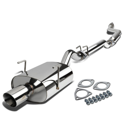 J2 - Cat Back Exhaust System - W/ 3.5 Rolled Muffler Tip - Stainless Steel - 03-05 Honda Civic 3-Door EP3 Hatchback - 1