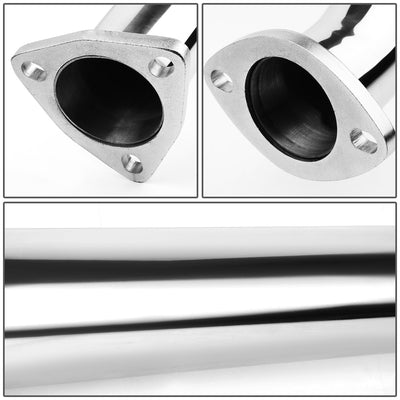 J2 - Cat Back Exhaust System - W/ 3.5 Rolled Muffler Tip - Stainless Steel - 03-05 Honda Civic 3-Door EP3 Hatchback - 3