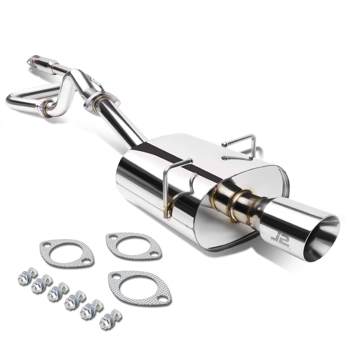 J2 - Cat Back Exhaust System - W/ Dual Rolled Muffler Tips - Stainless Steel - Chevy Cobalt 2.2L / 2.4L / Pontiac G5 2.2L / 2.4L Coupe - 1