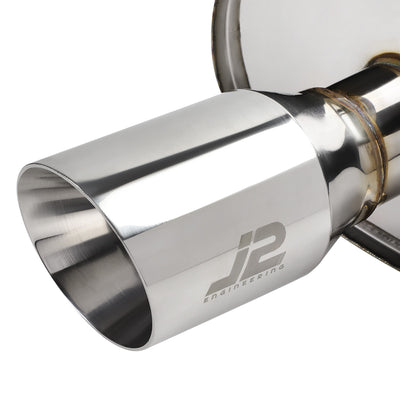 J2 - Cat Back Exhaust System - W/ Dual Rolled Muffler Tips - Stainless Steel - Chevy Cobalt 2.2L / 2.4L / Pontiac G5 2.2L / 2.4L Coupe - 2