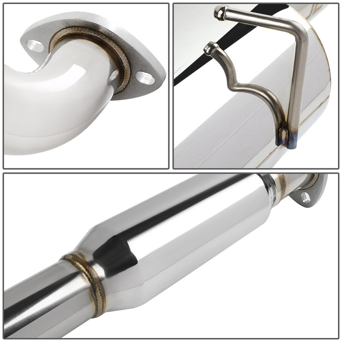 J2 - Cat Back Exhaust System - W/ Dual Rolled Muffler Tips - Stainless Steel - Chevy Cobalt 2.2L / 2.4L / Pontiac G5 2.2L / 2.4L Coupe - 4