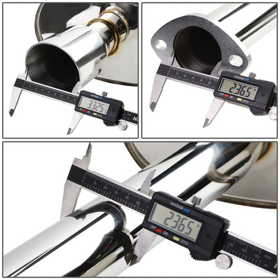 J2 - Cat Back Exhaust System - W/ Dual Rolled Muffler Tips - Stainless Steel - Chevy Cobalt 2.2L / 2.4L / Pontiac G5 2.2L / 2.4L Coupe - 5