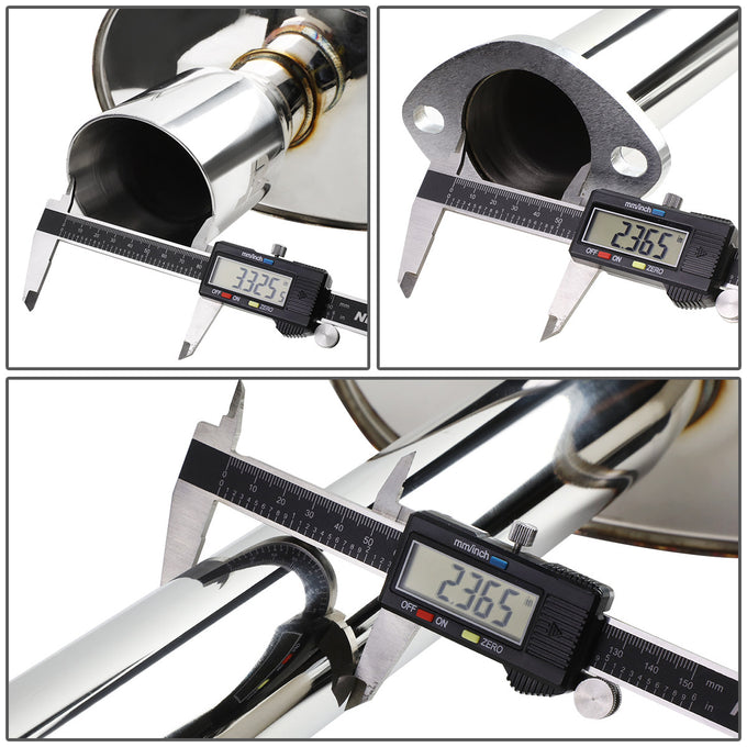 J2 - Cat Back Exhaust System - W/ Dual Rolled Muffler Tips - Stainless Steel - Chevy Cobalt 2.2L / 2.4L / Pontiac G5 2.2L / 2.4L Coupe - 5