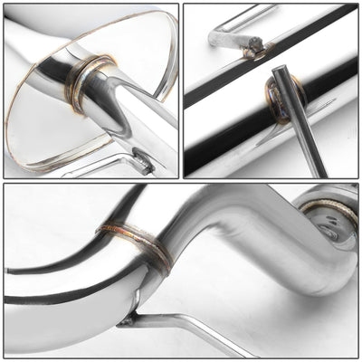 J2 - Cat Back Exhaust System - W/ 3.5 Muffler Tip - Stainless Steel - 88-91 Honda Civic 4-DR Sedan - 4