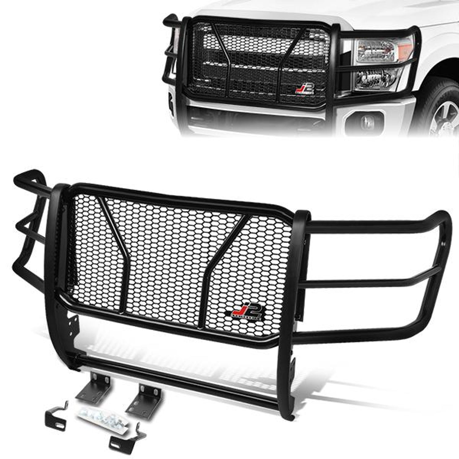 11-16 Ford F-250SD F-350SD F-450SD F-550SD Front Bumper Grille Brush Guard - Moneycomb Mesh - J2-GG-012 - 1