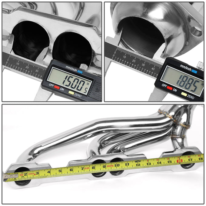 D-Motoring - 88-99 Chevy Gmc C K Exhaust Header - Shorty - Pair - Stainless Steel - 6