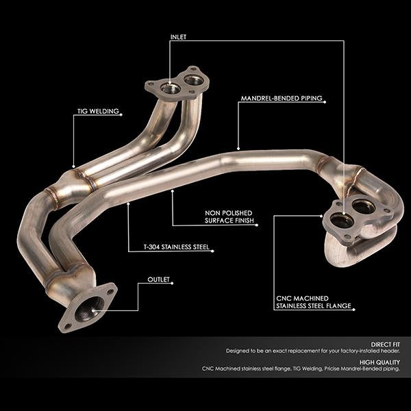 D-Motoring - 98-05 Subaru Impreza 2.5 Non TurboExhaust Header - Stainless Steel - 1PC - 2