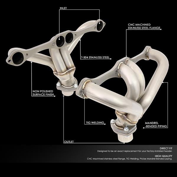 23-49 Street Rod Chevy Sbc Exhaust Header - Stainless Steel - J2-HD-NPO-043 - 2