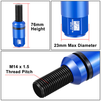 20 Pcs Aluminum M14x1.5 Thread Pitch Lug Nuts<br>Fits Meredes-Benz Models
