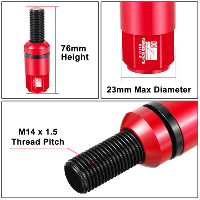 20 Pcs Aluminum M14x1.5 Thread Pitch Lug Nuts<br>Fits Meredes-Benz Models